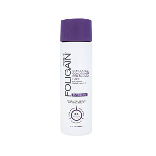 Foligain Triple Action Conditioner For Thinning Hair, Volumizing Conditioner for Women, 8 Fl. Oz.