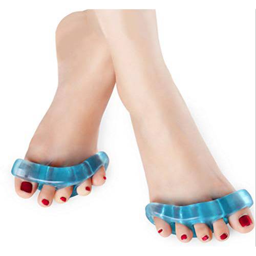 Ranvi Toe Separator Foot Pad, Soft Silicone Manicure Set 2 Pieces,Medium Blue