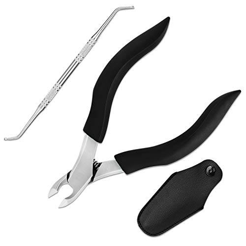 Podiatrist Toenail Clippers，Professional Ingrown or Thick Toe Nail Clippers for Men & Seniors ，Long Handle for Easy Grip +Leather Packaging, Safe Storage - Maintain Healthy Nails with Ease by gurelax