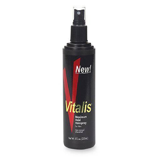 Vitalis Maximum Hold Hairspray for Men, Pump, Unscented 8 fl oz Pack of (3) by Vitalis