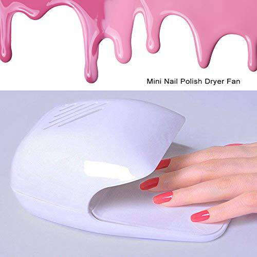 Nail Fan Dryer for Regular Nail Polish, Portable Nail Dryer Nail Art Polish Machine Quick Dry Nail Polish Gel Nail Dryer Blower for Fingernail Toenail, Portable Fans Battery Operated