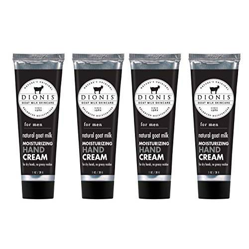 Dionis - Goat Milk Skincare Men’s Moisturizing Hand Cream (1 oz) - Set of 4 - Made in the USA - Cruelty-free and Paraben-free