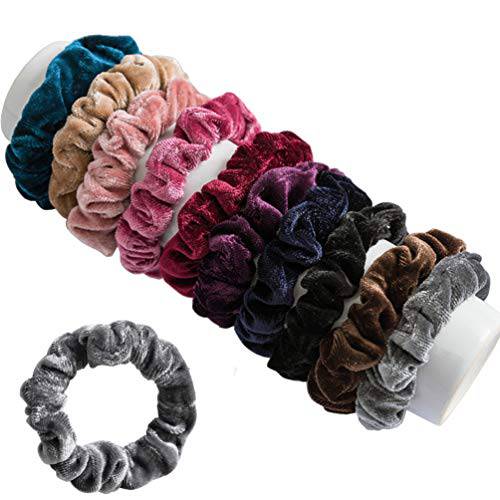10 Pcs Hair Ties Velvet Scrunchies, KINGMAS Elastic Flannelette Hair Bands Scrunchy Hair Ropes Women Hair Accessories