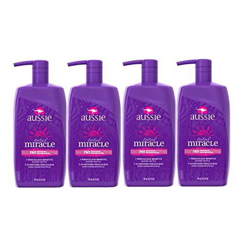 Aussie Total Miracle with Apricot & Macadamia Oil, Paraben Free Shampoo, 26.2 fl oz Pack of 4