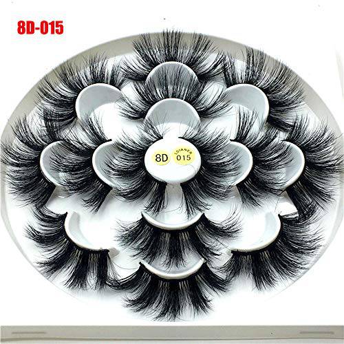 outopen False Eyelashes 8D Fluffy Dramatic Faux Mink Lashes 9 Pairs 21MM Long Thick Volume Messy Crossed Fake Eye Lashes Pack