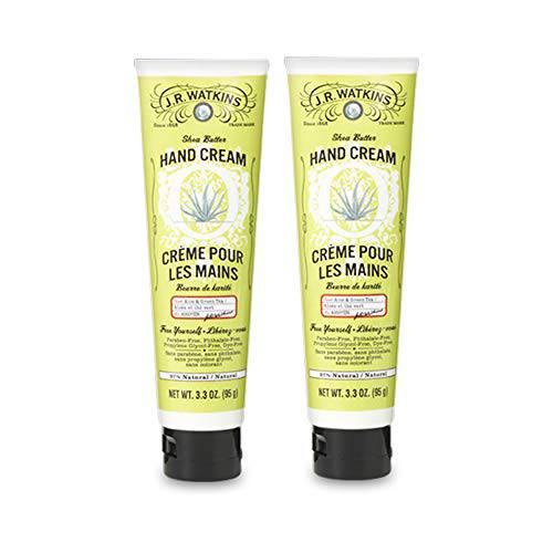 J.R. Watkins Natural Moisturizing Hand Cream, Hydrating Hand Moisturizer with Shea Butter, Cocoa Butter, and Avocado Oil, USA Made and Cruelty Free, 3.3oz, Pomegranate & Acai, Single