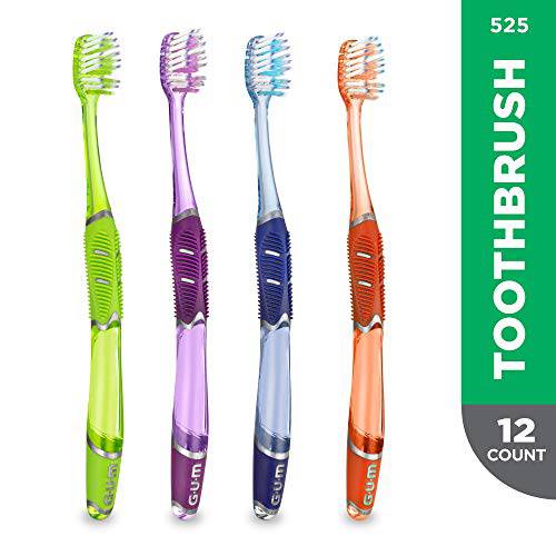 GUM - 525PH Technique Deep Clean Toothbrush, Compact Soft Bristles, Item 525 Professional Samples, 12 Count