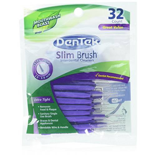 DenTek Slim Brush Interdental Cleaners 32 Count (Pack of 3)