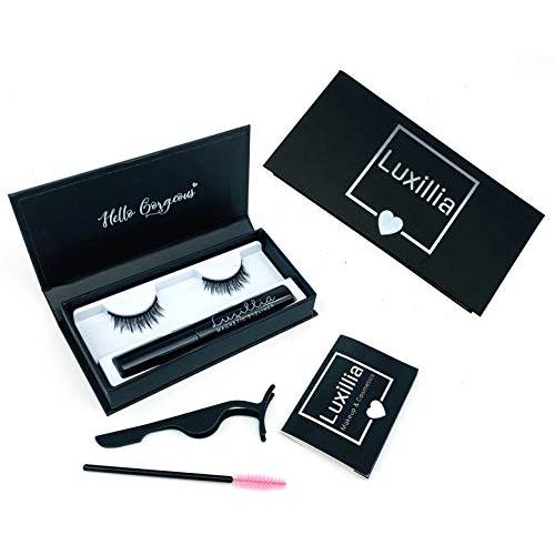 5D Magnetic Eyelashes with Eyeliner Kit Free Tweezers and Brush - Magnetic Lashes set with Most Natural Look, Best Quality Eyelash Magnets, Reusable flase lash, Waterproof Liquid Magnetic Eye Liner