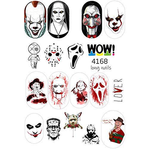 17 Halloween Professional Quality Water Nail Stickers for Your Nail Art Design (Set SL-4168)