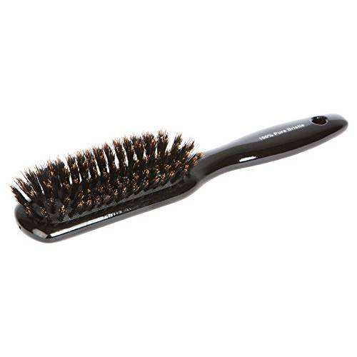 Boar Bristle Hair Brush Narrow - Black Wooden Paddle - Hair Accessories for All Hair Types