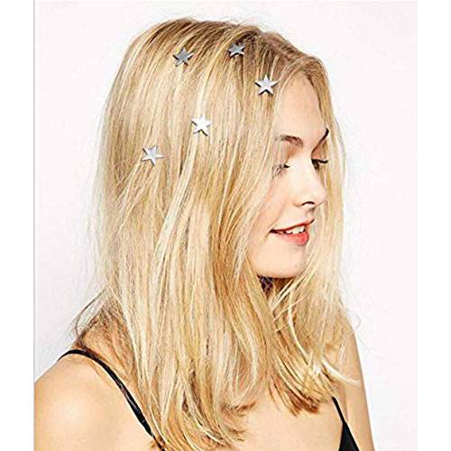 Yean Star Hair Clips Gold Hair Pins 5 Packs Make Up Headpieces for Women and Girls (Silver)