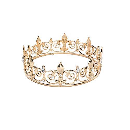 Royal Full King Crown Metal Crowns and Tiaras for Men Prom King Party Hats Costume Accessories