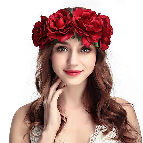 Day Of The Dead Headband Halloween Floral Headband Wedding Rose Flower Crown