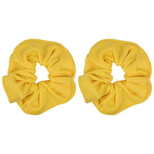 Set of 2 Large Solid Scrunchies - Yellow