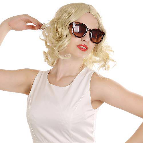 SiYi 70s 80s Costume for Women 613 Blonde Classics Wigs for Women and Oldlady Short Curly Wig