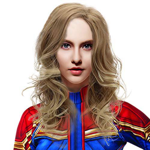 PARTY ZONE Long Curly Cosplay Wig-Women Synthetic Wavy Anime Wigs for Party Role Play Hair Halloween Costume Blonde Wig ( Brown)(