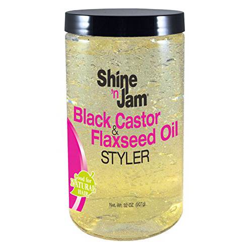 Ampro Shine ’n Jam Black Castor & Flaxseed Oil Styler 32 oz