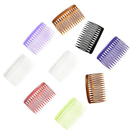 Lurrose 12pcs Colorful Plastic Side Combs DIY Hair Combs Small Hair Side Combs Combs for Women (Random Color)