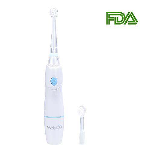 MUNAIQUI Sonic Power Electric Toothbrush with Timer, Rechargeable Smart Toothbrush for Teeth Whitening Breath Freshing Gum Massaging for Adults, 3 Modes and 2 Brush Heads