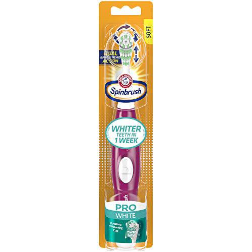 Arm & Hammer Spinbrush Pro White Battery Toothbrush, Soft, 1 Count