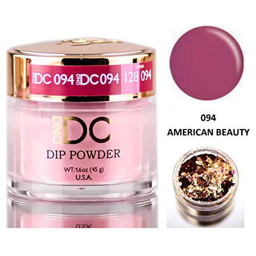 DND DC Purples DIP POWDER for Nails 1.6oz, 45g, Daisy Dipping (with bonus side Glitter) Made in USA (American Beauty (094))