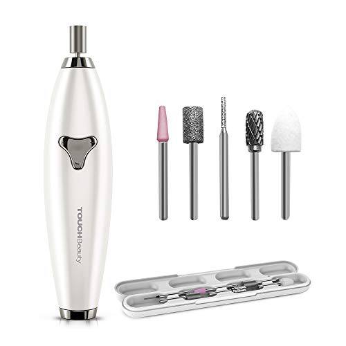 TOUCHBeauty 6in1 Electric Nail File Drill Set Magnetic Storage Case, Rechargeable Nail Drill Machine for Natural Acrylic Gel Nails, ±360° Dual-Ways Rotation System,Manicure Pedicure Set for Women