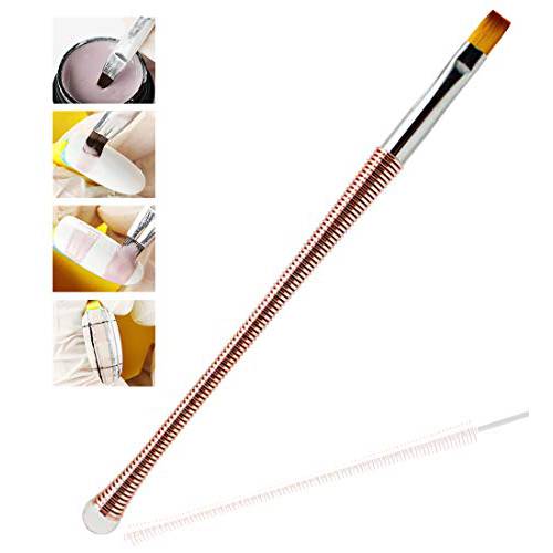 SILPECWEE 1Pc Acrylic Nail Art Brush Screw Thread Design Handle UV Gel Builder Poly Extension Gel Pen Manicure DIY Accessories