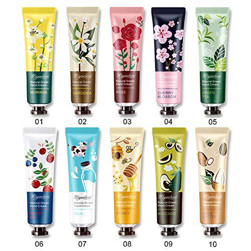 BONNIESTORE 10 Pack Plant Fragrance Hand Cream, Moisturizing Hand Care Cream Travel Gift Set With Natural Aloe And Vitamin E For Women Bridesmaid-30ml