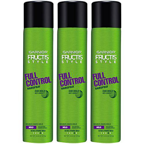 Garnier Fructis Style Full Control Hairspray, All Hair Types, 8.25 oz. (Packaging May Vary), 3 Count