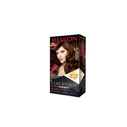 Revlon Colorsilk Buttercream Hair Dye, Medium Golden Mahogany Brown, Pack of 1