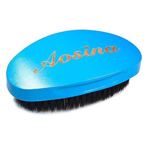 Aosina Wave Brush - Hair Brush for Men with Natural Beech Wood & Reinforced Pure Black Boar Hair Bristle, Medium Hard Hairbrush Beard Brush Perfect for Cultivating Waves Wolfing and Beards, Great for Christmas Gifts
