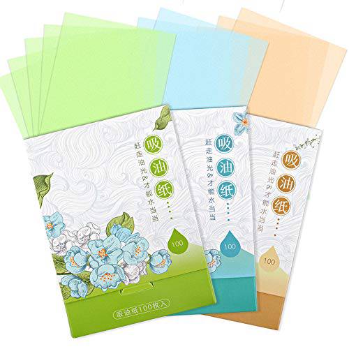 300 Sheets Blotting Paper, HNYYZL Oil Absorbing Sheets for Oily Skin, Oil Control for Face, Makeup Blotting Paper, Natural Oil Absorbing Facial Blotting Sheets for Oily Skin Care (Pack of 3)