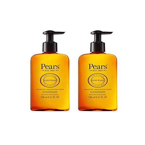Pears Pure & Gentle with Natural Oils Hand Wash | 98% Pure Glycerin Soap and Moisturizing Liquid Hand Soap for Dry Hands with Natural Essential Oils | Pack of Two | 250 ML