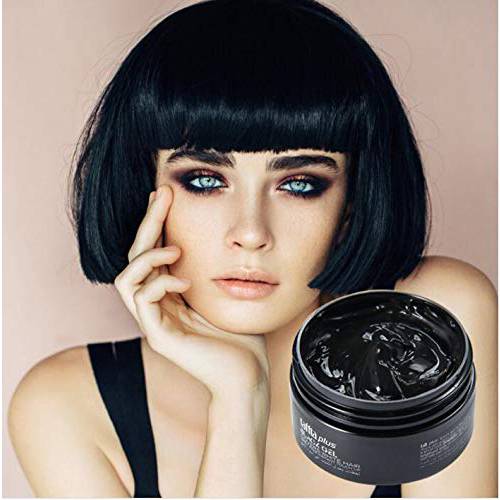Acosexy Black Hair Dye Temporary Hair Color Wax,4.23oz Instant Hairstyle Mud Cream, Natural Hair Coloring Wax Material Disposable Hair Styling Clays Ash for Cosplay,Party,Masquerade, Halloween.etc (Black)