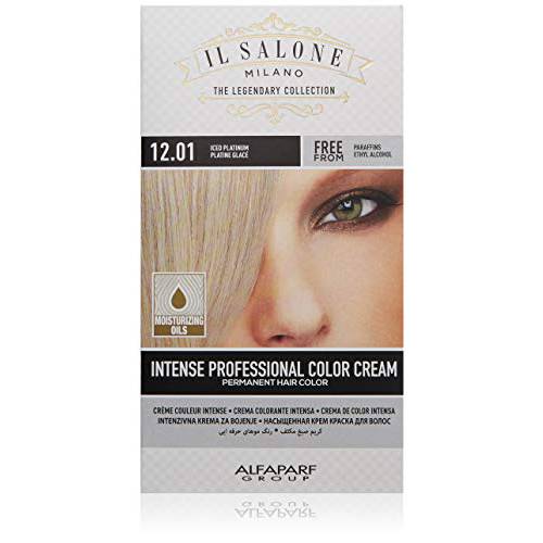Il Salone Milano Permanent Hair Color Cream - 12.01 Iced Platinum Hair Dye - Professional Salon - Premium Quality - 100% Gray Coverage - Paraben Free - Ethyl Alcohol Free - Moisturizing Oils