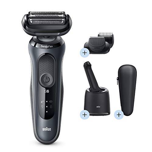 Braun Electric Razor for Men, Series 6 6020s SensoFlex Electric Foil Shaver with Precision Beard Trimmer, Rechargeable, Wet & Dry Foil Shaver with Travel Case