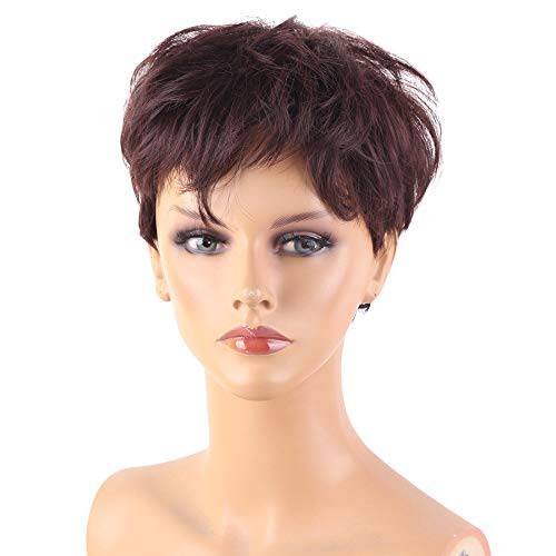 QUEENTAS Pixie Layered Short Blonde Wigs for White Women Black Women Synthetic Hair (Blonde Mixed Brown)