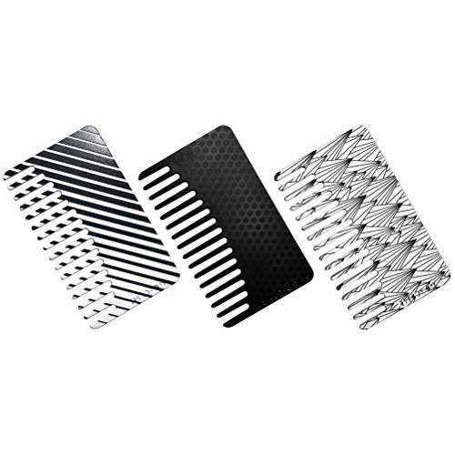 Go-Comb - Wallet Sized Hair & Travel Comb - Wide Tooth - Black Plastic 3-Pack