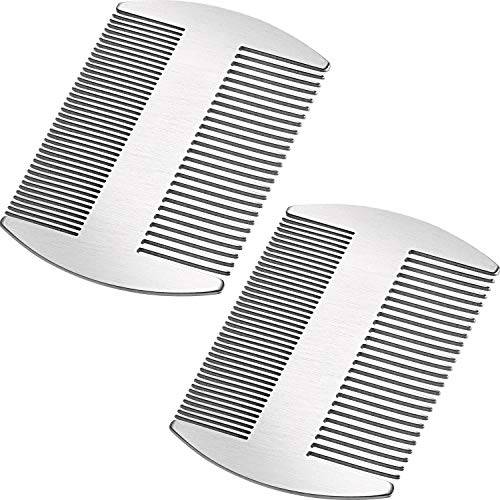 2 Pieces Silver Wallet Comb Stainless Steel Credit Comb Dual Action Stainless Steel Comb Hair Styling Cutting Hair Comb