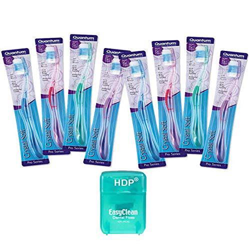 HDP Crystal Soft Toothbrush Floss Color:Crystal Size:Pack of 8 wth Bonus