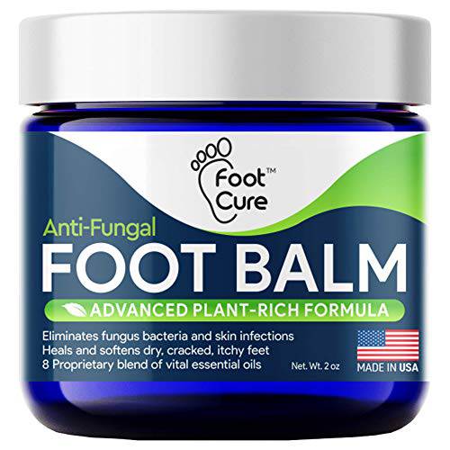 Tea Tree Oil Foot Balm - Moisturizing Antifungal Athletes Foot Care For Dry Cracked Feet Cream - Heel & Callus Removal, Toenail Fungus Treatment, Ringworm Itchiness Relief - Made in USA