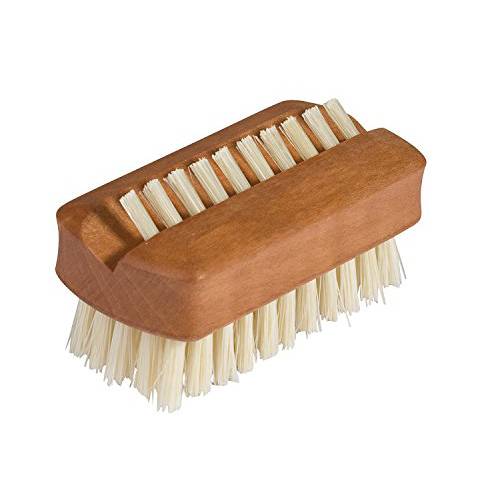 Redecker Natural Pig Bristle Travel Nailbrush with Oiled Pearwood Handle