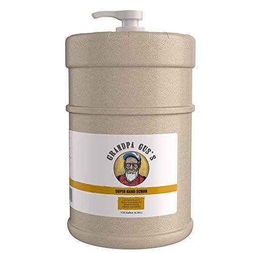 Grandpa Gus’s Super Hand Scrub, Walnut Shell Scrubbers, Natural Handsoap, Degreaser For Automotive Mechanics, Cleans and Removes Grease, Grim, Paint, Adhesive, Carbon, Tar, Ink, Scratch Wax (1 Gallon)