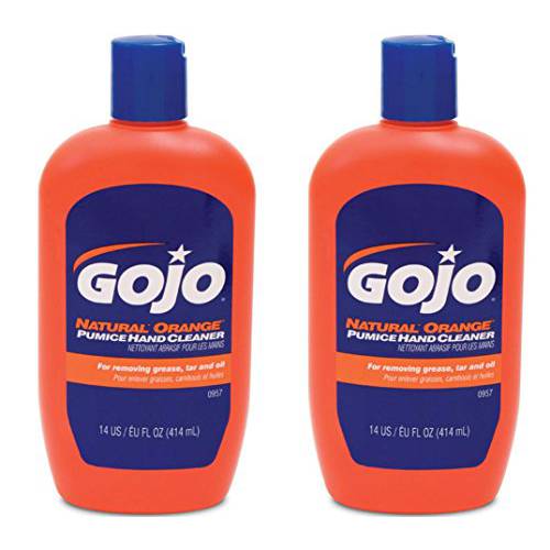 Gojo 957 Natural Orange Pumice Hand Cleaner - 14 oz. - 2 Pack