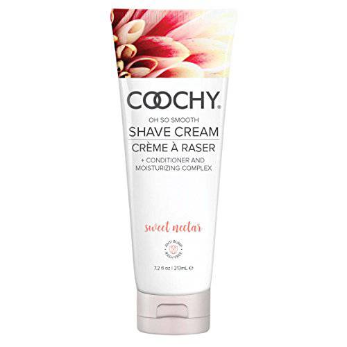 Coochy Rash-Free Shave Cream | Conditioner & Moisturizing Complex | Ideal for Sensitive Skin, Anti-Bump | Made w/ Jojoba Oil, Safe to Use on Body & Face | Sweet Nectar 7.2floz/ 213mL