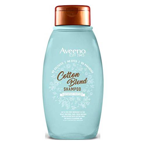 Aveeno Blend Sulfatefree Shampoo for Light Moisture Soothed Scalp Gentle Cleansing Shampoo With Nourishing Oat Paraben Dyefree, White Cotton, 12 Fl Oz