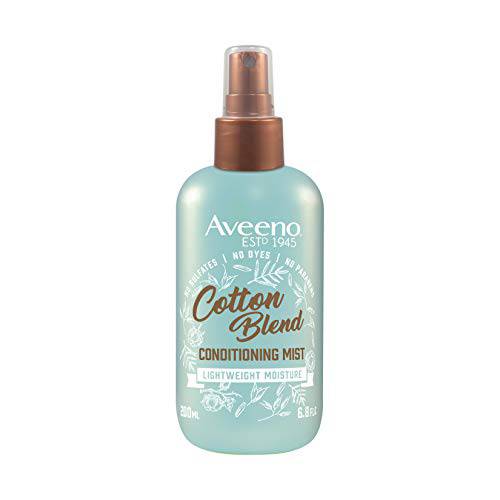 Aveeno Cotton Blend LeaveIn Light Moisture Conditioning Mist with for Normal to Fine Hair Detangling Hair Treatment to Style Soften Paraben DyeFree fl., 6.8 Fl Oz
