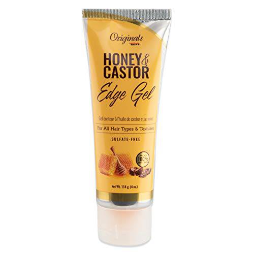 Africa’s Best Originals Honey and Castor Edge Hair Gel, for All Hair Types and Textures, 4 Ounce
