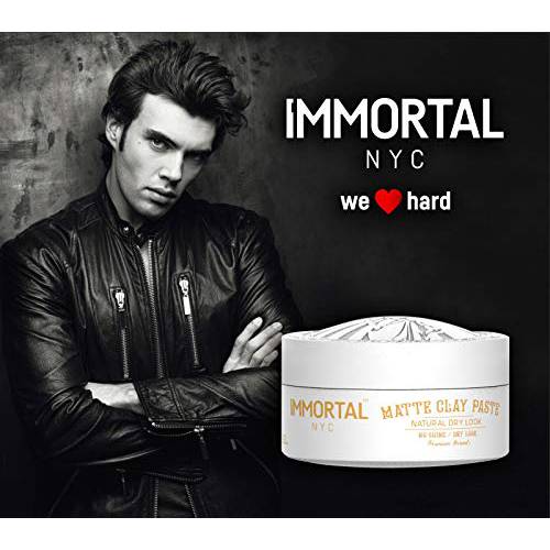 Immortal NYC ’Matte Clay Paste’ - Hair Clay For Men - Hair Paste Clay - Hair Pomade Matte - Matte Hair Product - Dry Look Hair - Matte Clay Wax - Hair Clay Matte - Matte Clay Hair Product - 5.07Oz